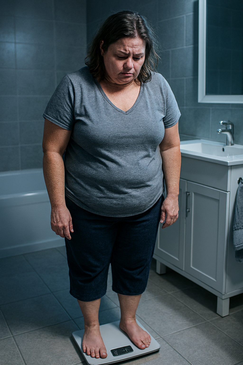 Woman struggling with slow metabolism